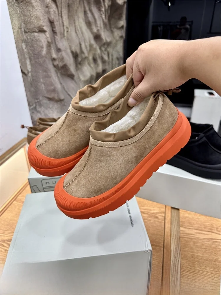 

Fashionable Long Plush Low Cut Men's Winter Boots Warm Thickened Casual Style Snow Boots Youth Friendly round Toe Short Boot