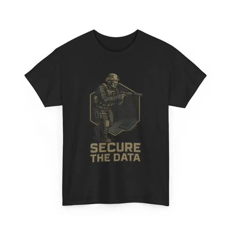 Secure the Data Tactical T-Shirt Military Gamer Stealth Extraction Graphic Tee