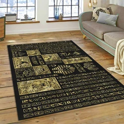 Ancient Egyptian Mythological Ideographic Sign Symbols Carpet Rug for Home Living Room Bedroom Sofa Doormat Decor,Non-slip Mat