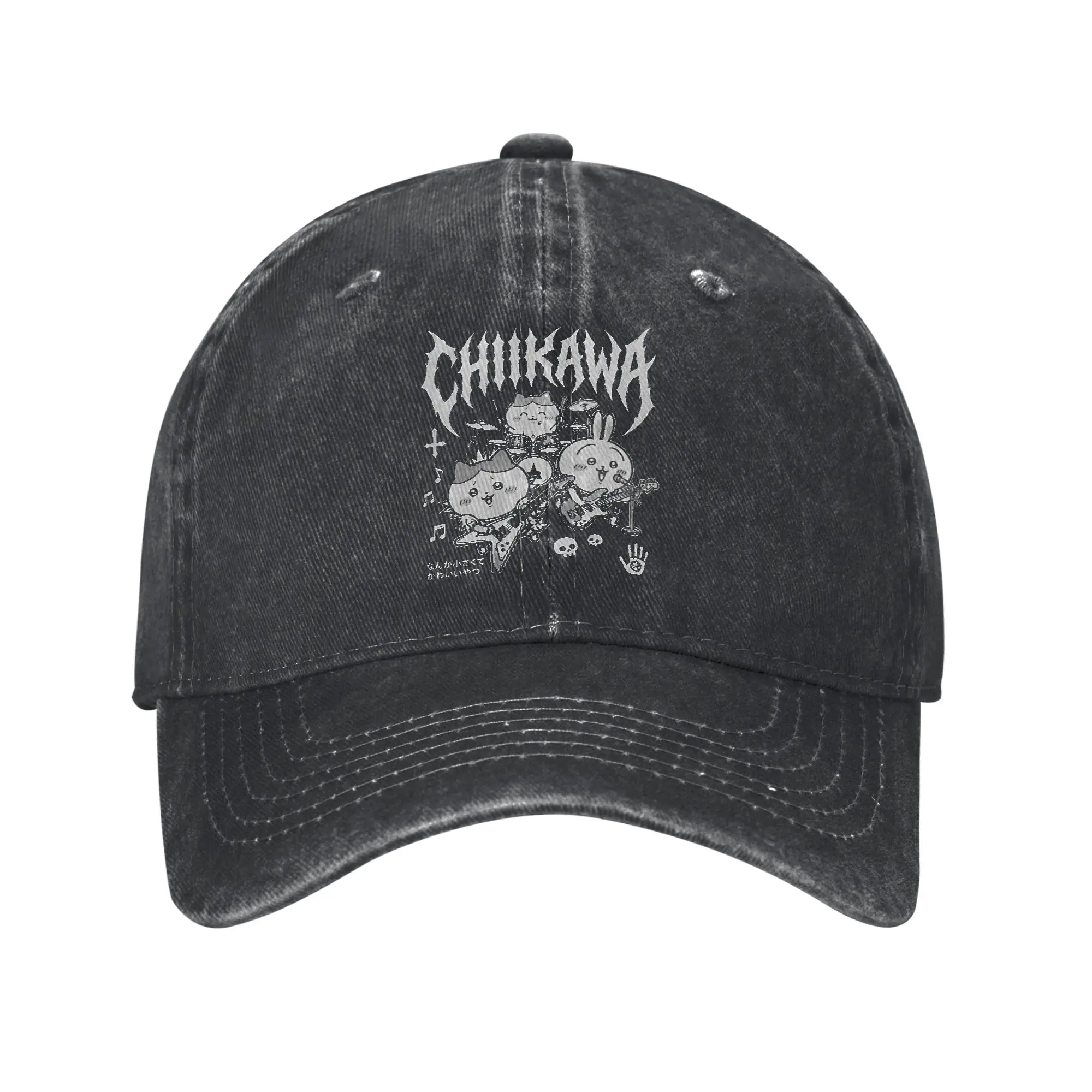Men Women Chiikawaes Usagi heavy metal  Caps Merch Baseball Cap Vintage  Trucker Hat Adjustable