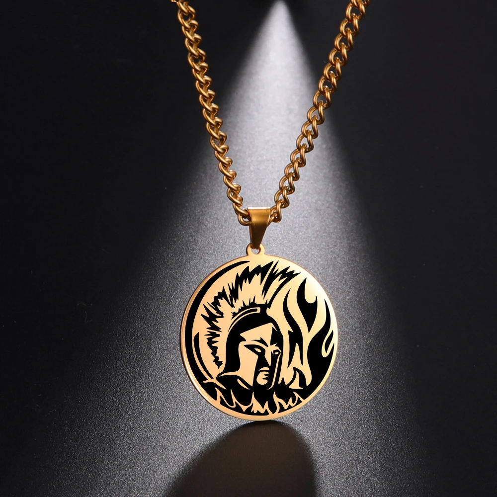 Dawapara Vintage antike griechische Krieger Anhänger ägyptische Göttin Athene Aphrodite Artemis Apollo Symbol Edelstahl Amulett – Detail 31