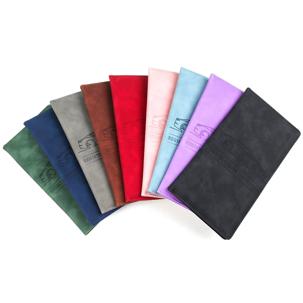 Portadocumentos de Cuero para Auto, Portatarjetas de Crédito, Porta Registro y Seguro de Auto, Bolsa de Almacenamiento, Funda para Licencia de Conducir para Hombre