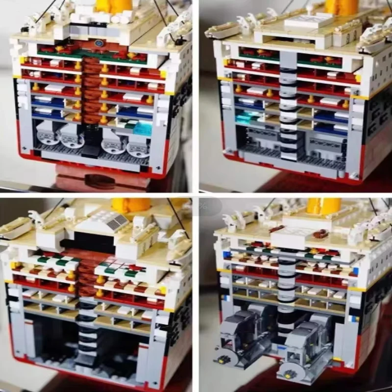 9090 Uds Titanic barco de crucero grande barco de vapor decoración del hogar ladrillos modelo 10294 bloques de construcción juguete para niños regalos de navidad