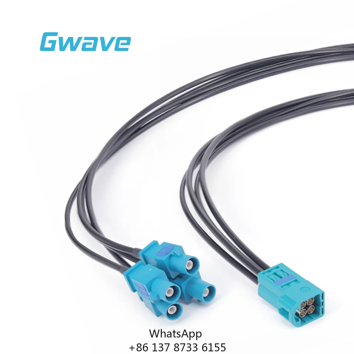MINI-FAKRA Male FAKRA Male Cable 50 Ohm RoHS Compliant RG174LL DC-6GHz 500mm Length MINI-FAKRA-R1392 (Gwave) Stranded