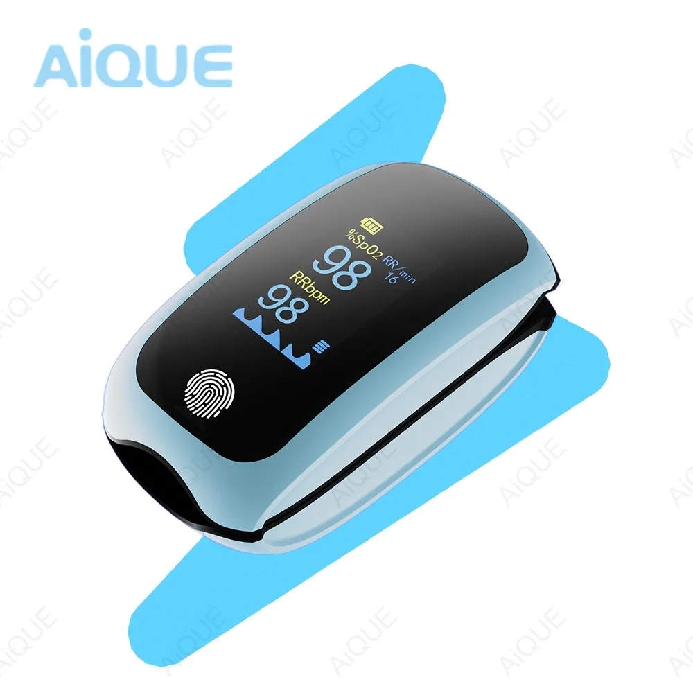 AIQUE Rechargeable Finger Pulse Oximeter OLED Blood Oxygen Saturation Heart Rate Monitor Oxymeter Medical for Adult Child gallery 5