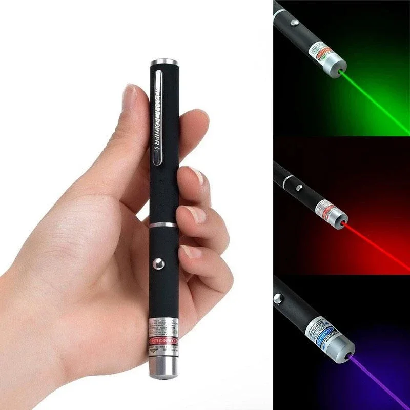 Pena Laser 3 potong, pena pengajaran taktis tiga warna, pena Laser favorit hewan peliharaan (tanpa baterai)