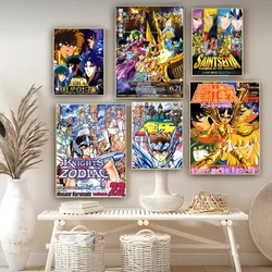 Saintseiya-アートポスター,レトロクラフト紙ステッカー,DIYルーム,バー,カフェ,ヴィンテージ装飾