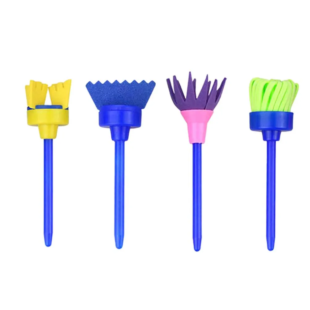 4 Buah Rol Rol Kuas Spons Lukis untuk Spons Anak Pigmen Kuas