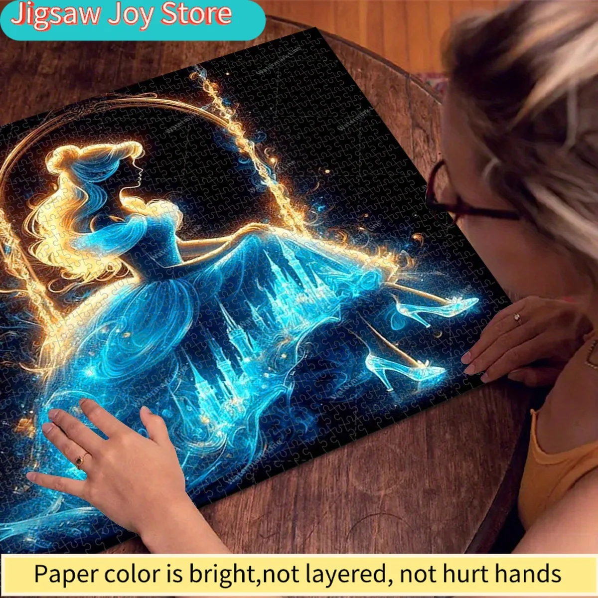 Rompecabezas de Papel Disney/Disney, Rompecabezas Brillante de Castillo de Ensueño de Princesa de Hadas para Hacer uno Mismo, Perfecto para Relajación, Ocio en el Hogar, O