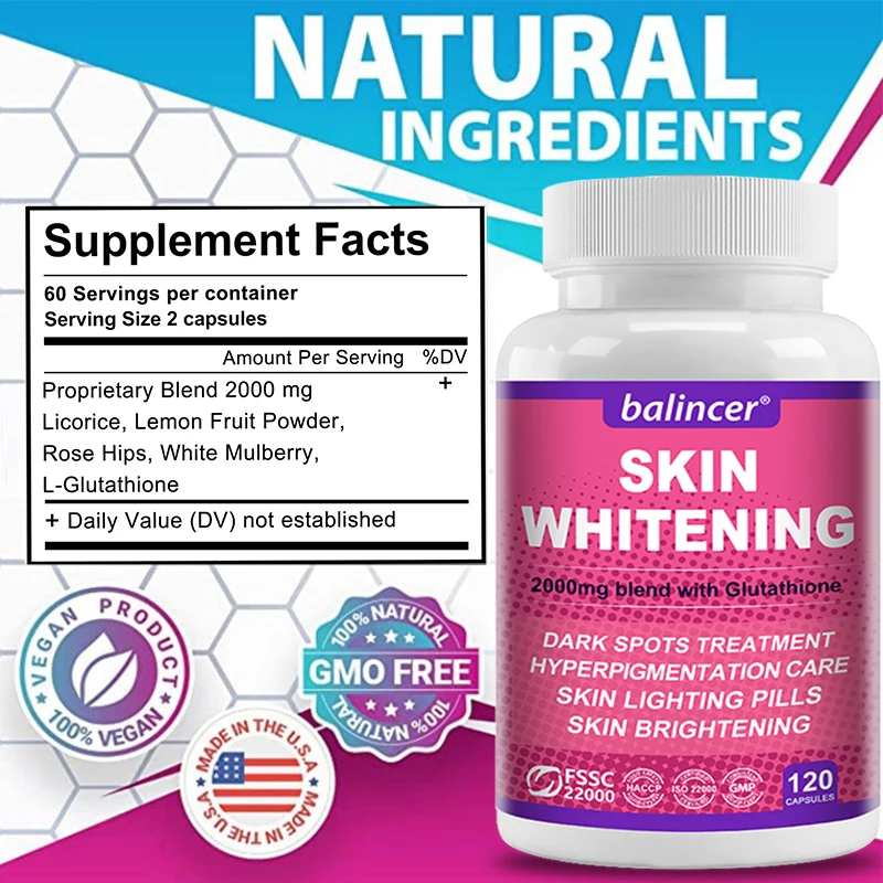 Glutathione - Skin Brightening Supplement That Supports Beautiful Radiance, Antioxidant and Detoxification