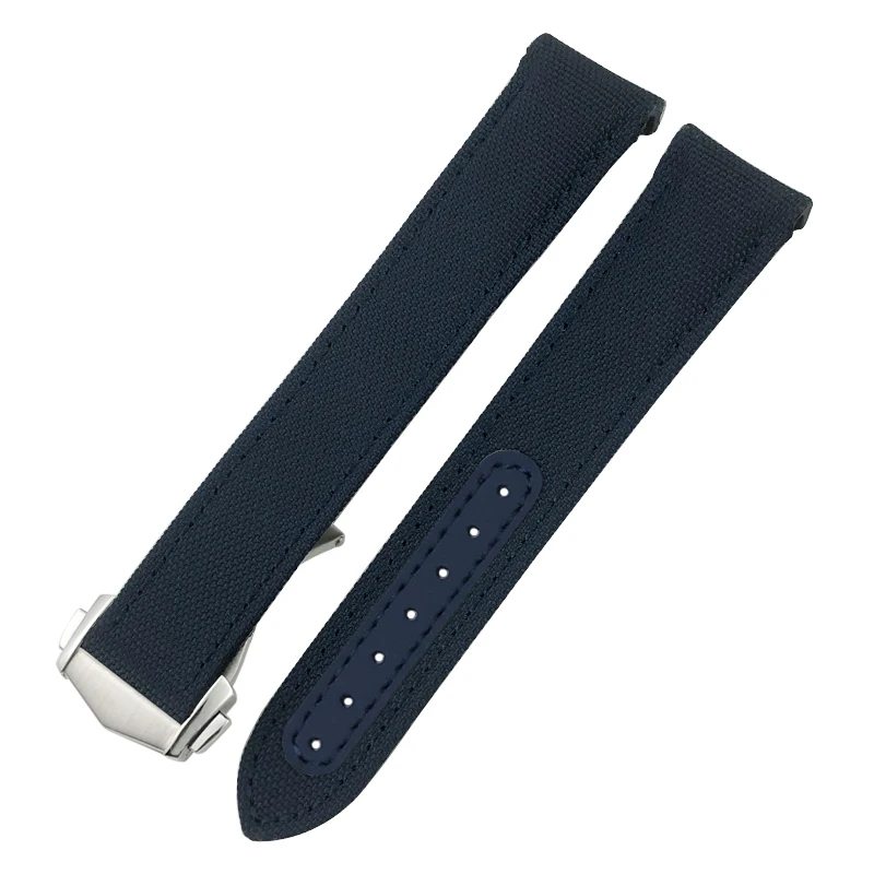 19mm 20mm 21mm Nylon Watchband for Omega Seamaster Diver 300 AT150 Blue Moon Canvas Fabric Watch Strap Quality Pointed Buckle