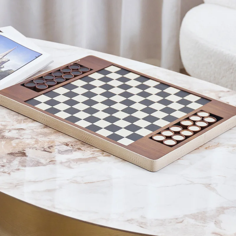 Simple wooden chess board ornaments, model hotel desktop accessories