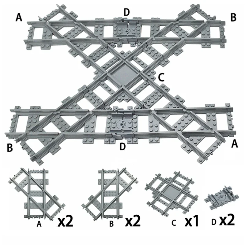 NEW City Trains Flexible Tracks Soft Straight Curved Rails Switch Building Block Railways Models Creative Toys For Kids Gifts