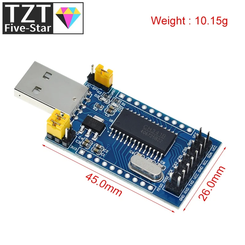 CH341A Programmer USB to UART IIC SPI I2C Convertor Parallel Port Converter Onboard Operating Indicator Lamp Board Module