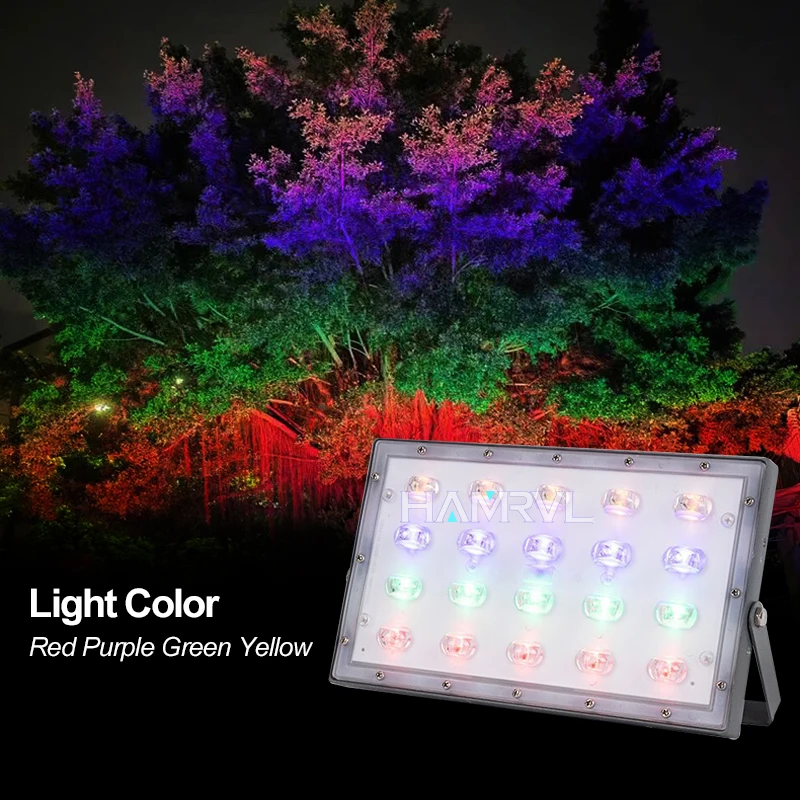 LED Rainbow Tree Lighting Outdoor Waterproof Cultural Lighting Project Colorful Floodlights Garden Greening Landscape Spotlights