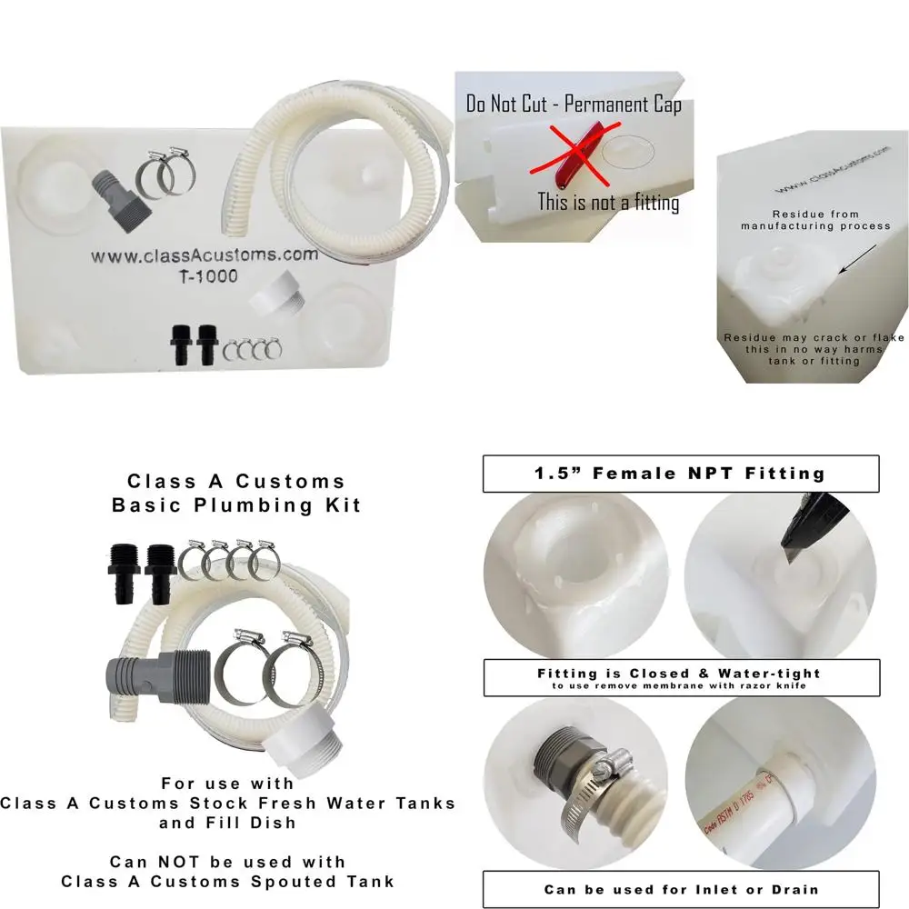 Kit idraulico e serbatoio dell'acqua dolce da 10 galloni per supporto di concsione per camper