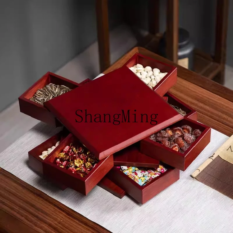 FG desktop storage box small multi-functional solid wood tea set tea storage box Duobaoge box