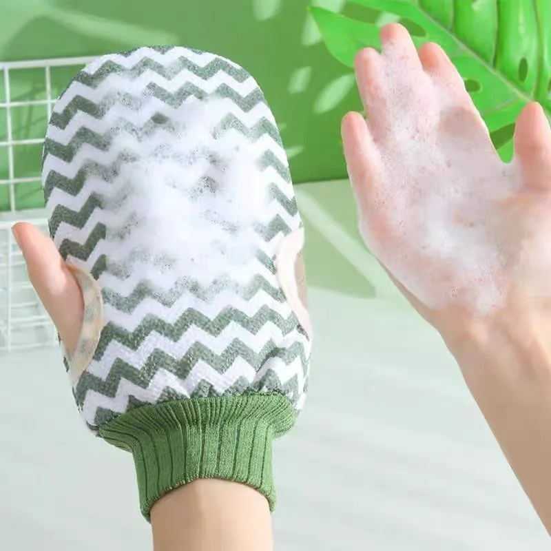 Doppelseitige Peeling-Badehandschuhe, verdickt, für kraftvolle Entfernung abgestorbener Schlamm, Rückenpeeling, Badezubehör