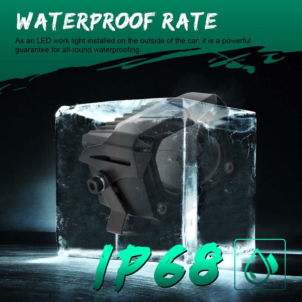 مشرق القيادة شعاع ثنائي اللون العنبر الأبيض ستروب الضباب مصباح 3 بوصة صغيرة 2.6 ''30 واط شاحنة الطرق الوعرة Led ضوء العمل للدراجات النارية #5
