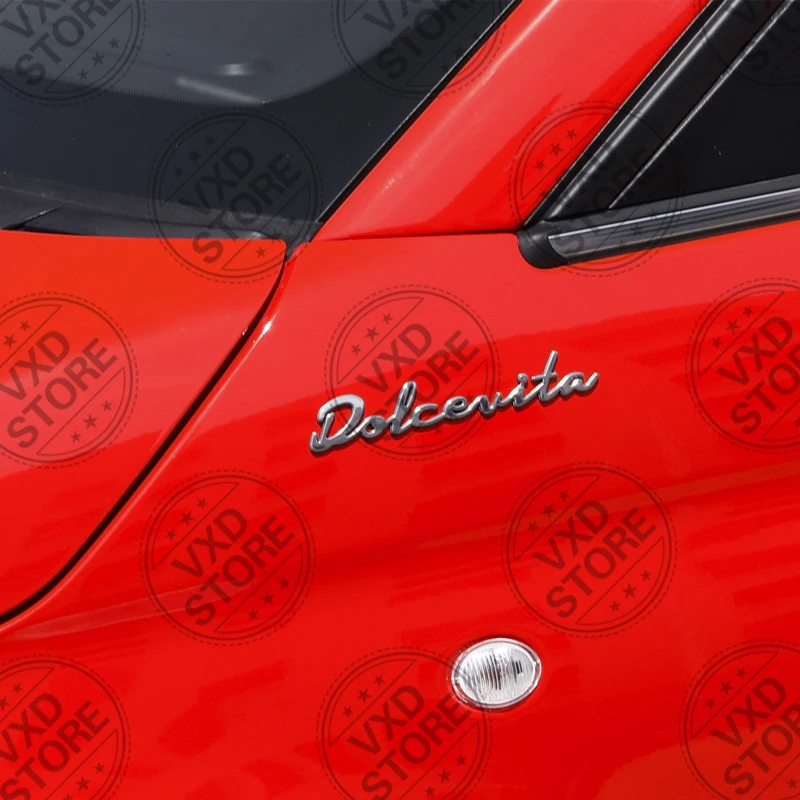 3D Dolcevita Letters Emblem METAL Rear Trunk Car Badge sticker For Abarth 500 695 500C 500E 500X 595 Fiat Viaggio Punto 124 125