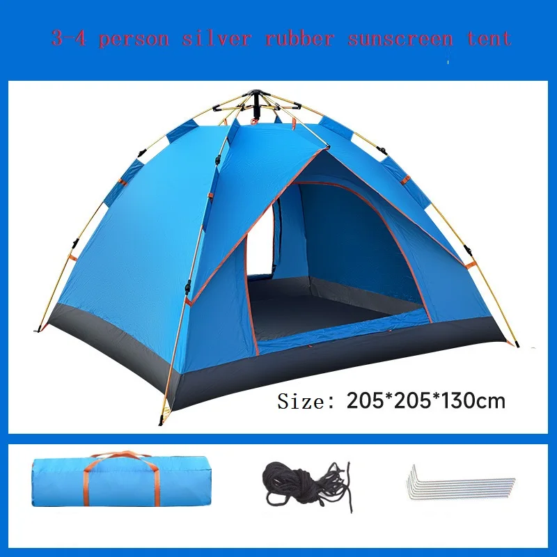 

Portable Foldable Camping Tent 3-4 Persons Pop up Waterproof Automatic Tent Outdoor Camping Couple Tent 210*210*135cm캠핑용품 자동 텐트