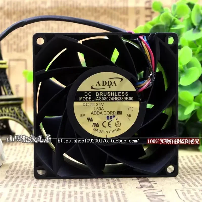 for ADDA for Xiexi AS08024HB389B00 24V 1.5A 80x80x38mm 4 Wire PWM Inverter Cooling Fan