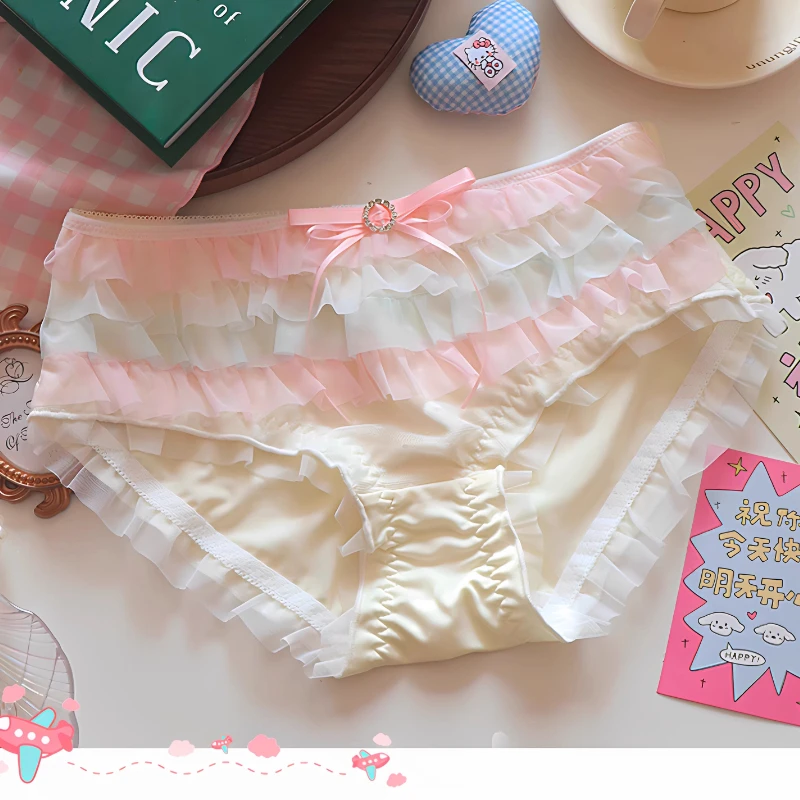 Sexy Lolita Prinzessin Slip Japanischer Kuchenlagen-Spitzenstoff mit Baumwollschritt Neu Version Reine-Sexuelle Damenunterwäsche