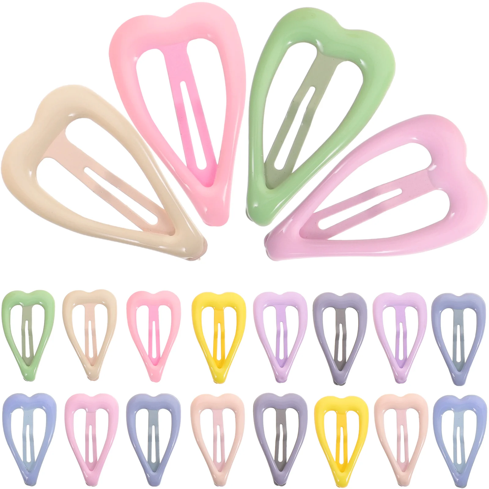 

20pcs Creamy Oil Drop Hairpin Peach Heart Lovely Clips for Kids Toddler Girls Hair Decorations Mini Metal Barrettes Hairpin