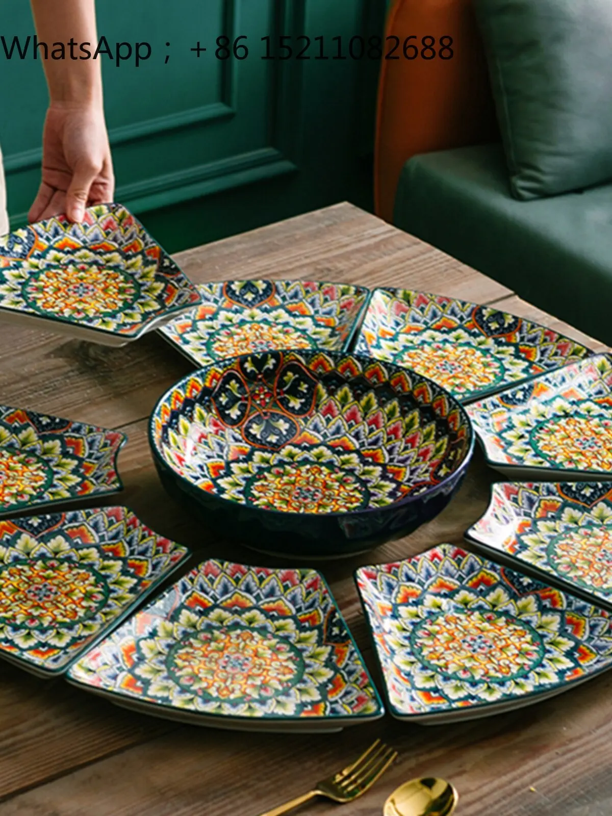LLY Reunion Assorted Tableware Set Home Vegetable Plate New Year Round Table Ceramic Plating Creative Move-in