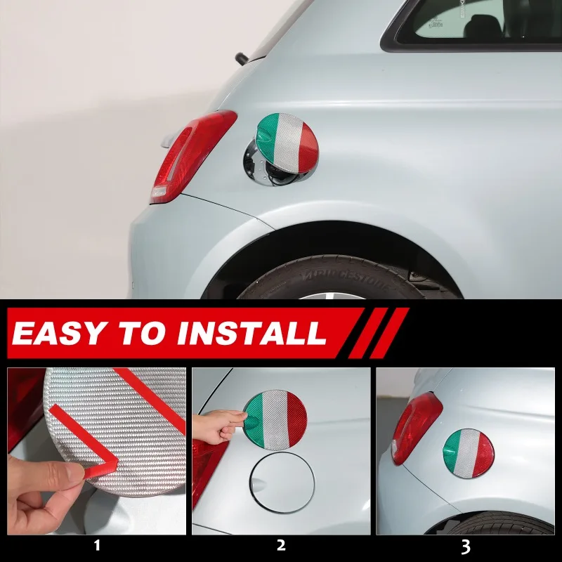 For 2016-2026 Fiat 500 Fuel Cap Decal Fuel Tank Cover Flap Lid Circular Panel Sticker Car Exterior Accessories