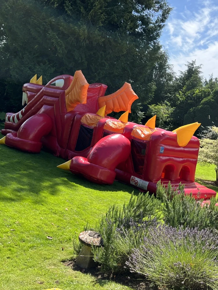 Giant Red Dinosaur Inflatable Obstacle Kids Adult Outdoor Activities Inflatable Games Product Includes Free Blower