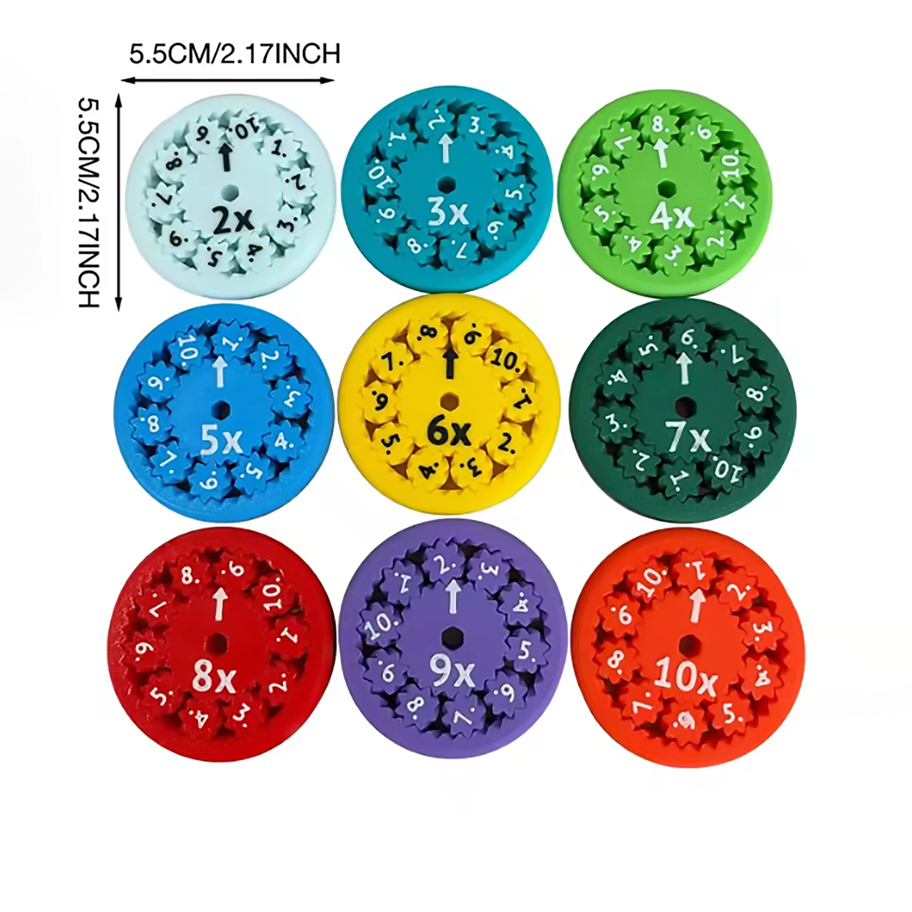 9pcs New Hot-selling Math Fidget Spinners Educational Spinning Toy Fidget Spinner Set For Learning Arithmetic