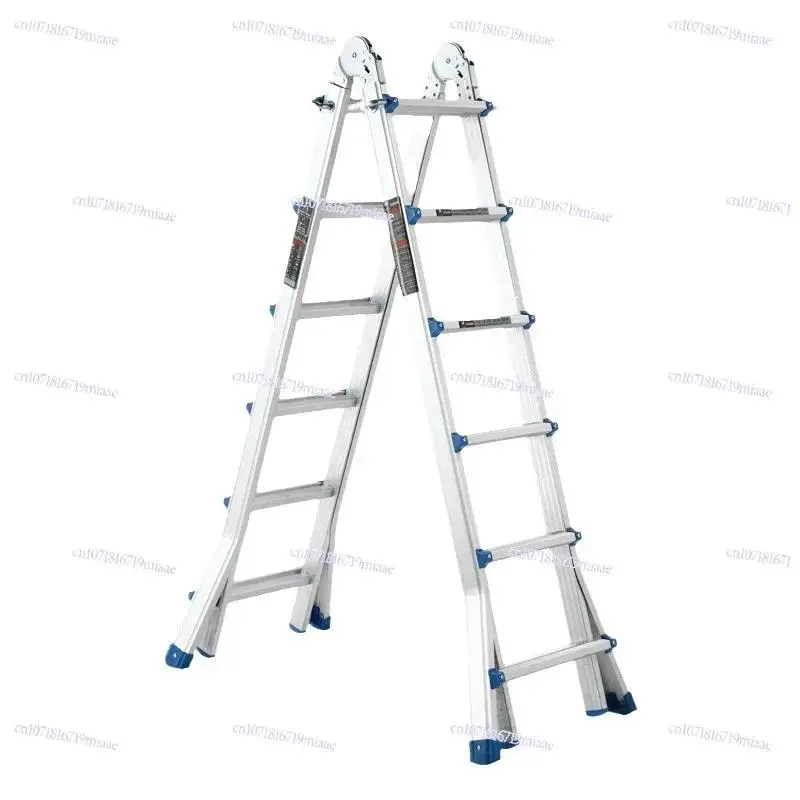 Ladder Wholesale Household Aluminum Alloy Telescopic Folding Ladder Portable Lifting Engineering Ladder Indoor and Outdoor
