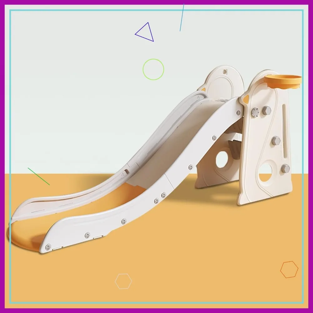 

3-in-1 Kids Slide with Basketball Hoop, Easy Setup Indoor Outdoor Play Set for Toddlers