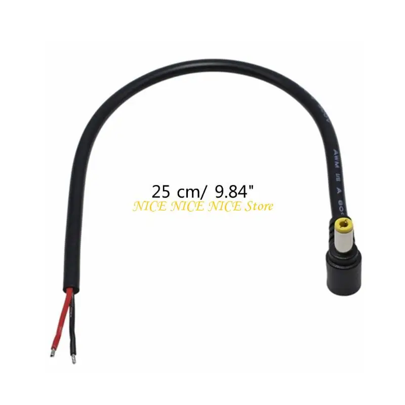 Power Pigtrain Cable DC5525 5.5x2.5mm Male Plug Power Open Open End Power Camera