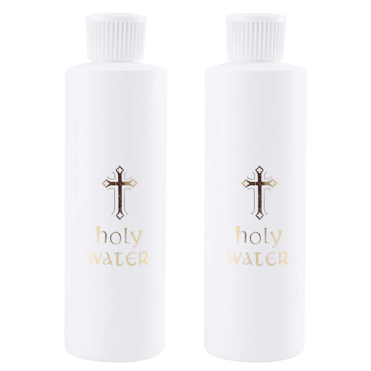 

2Pcs Holy Water Bottle Cylindrical Jesus Cross Pattern Lightweight Travel Church Exorcism Gift