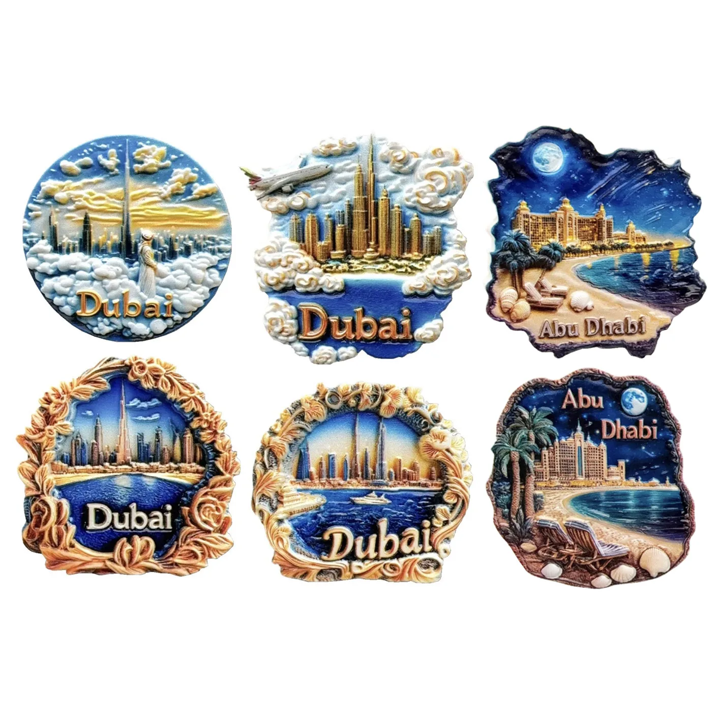 Asia The United Arab Emirates Dubai Resin 3D Fridge Magnets Tourism Souvenir Refrigerator Sticker Handicraft Gift Decoration