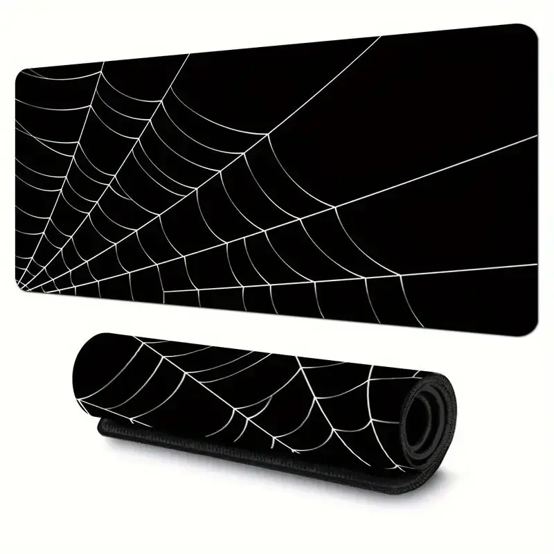 

Spider Web Pattern MousePad Black Mouse Pad Office Computer Pad Non-slip Gaming Keyboard Pad for Work Office Home and Company