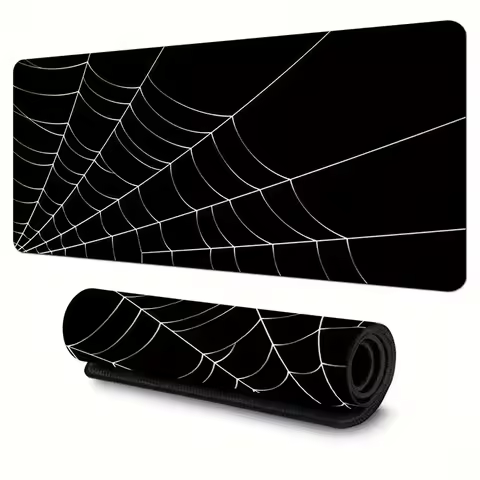 Spider Web Pattern MousePad Black Mouse Pad Office Computer Pad Non-slip Gaming Keyboard Pad for Work Office Home and Company