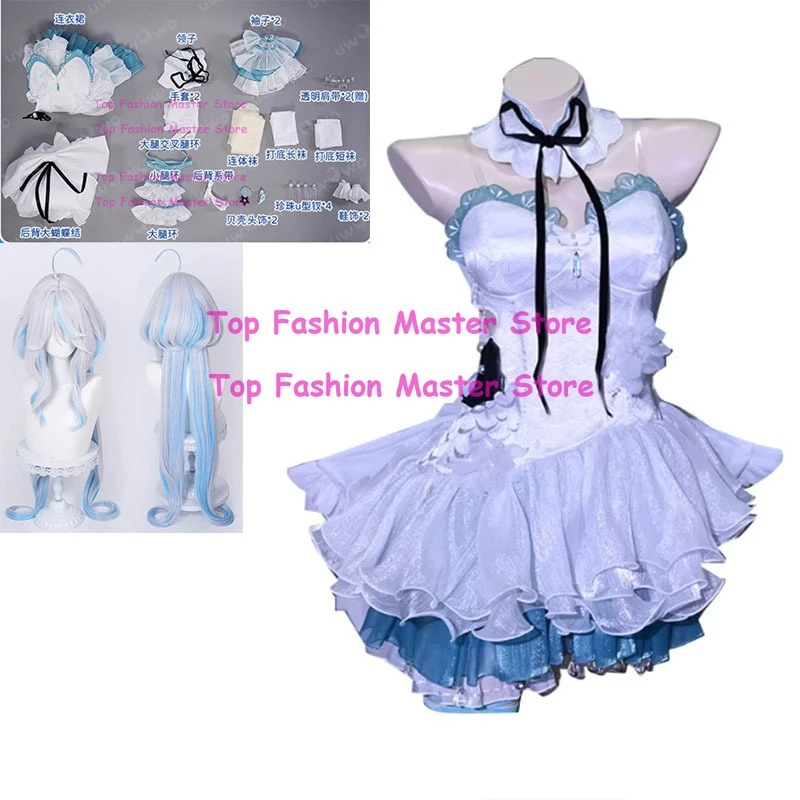 

Genshin Impact Furina Focalors Cosplay Costume Mermaid Fairy Dress Full Set with Wig Halloween Carnival Party Outfit