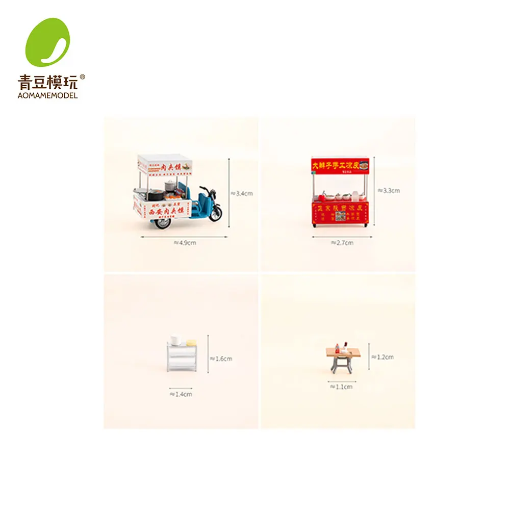 1/64 Night market s Model Kit-High Precision 3D Printed Resin Miniature Food Stall for Model Diorama Model DIY Scene Collectible view 5