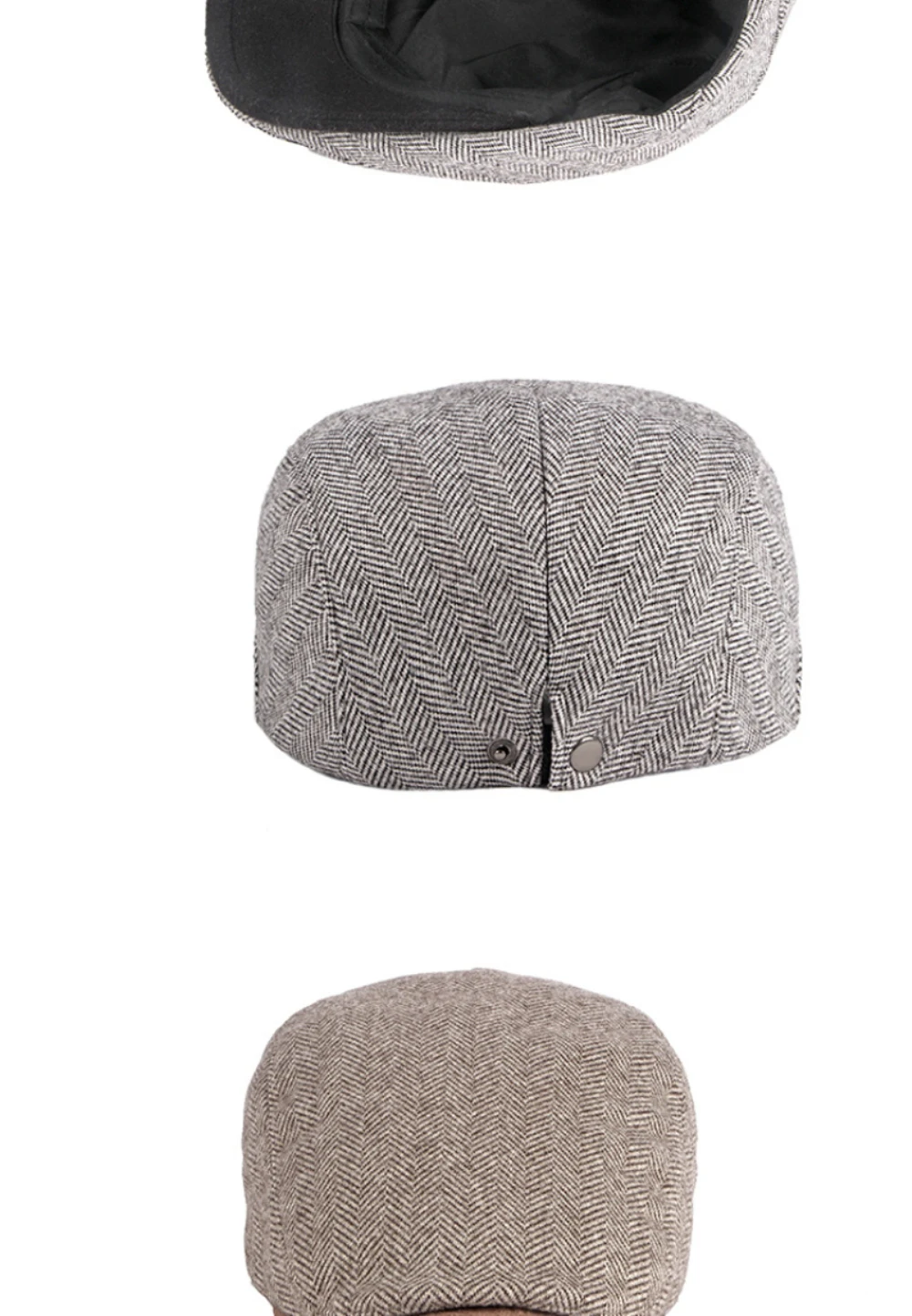 HT3330 Herren- und Damen-Baskenmütze, Vintage-Künstlermütze, gestreift, flache Mütze, neu für Herbst und Winter, verstellbare Baskenmütze – Detail 6