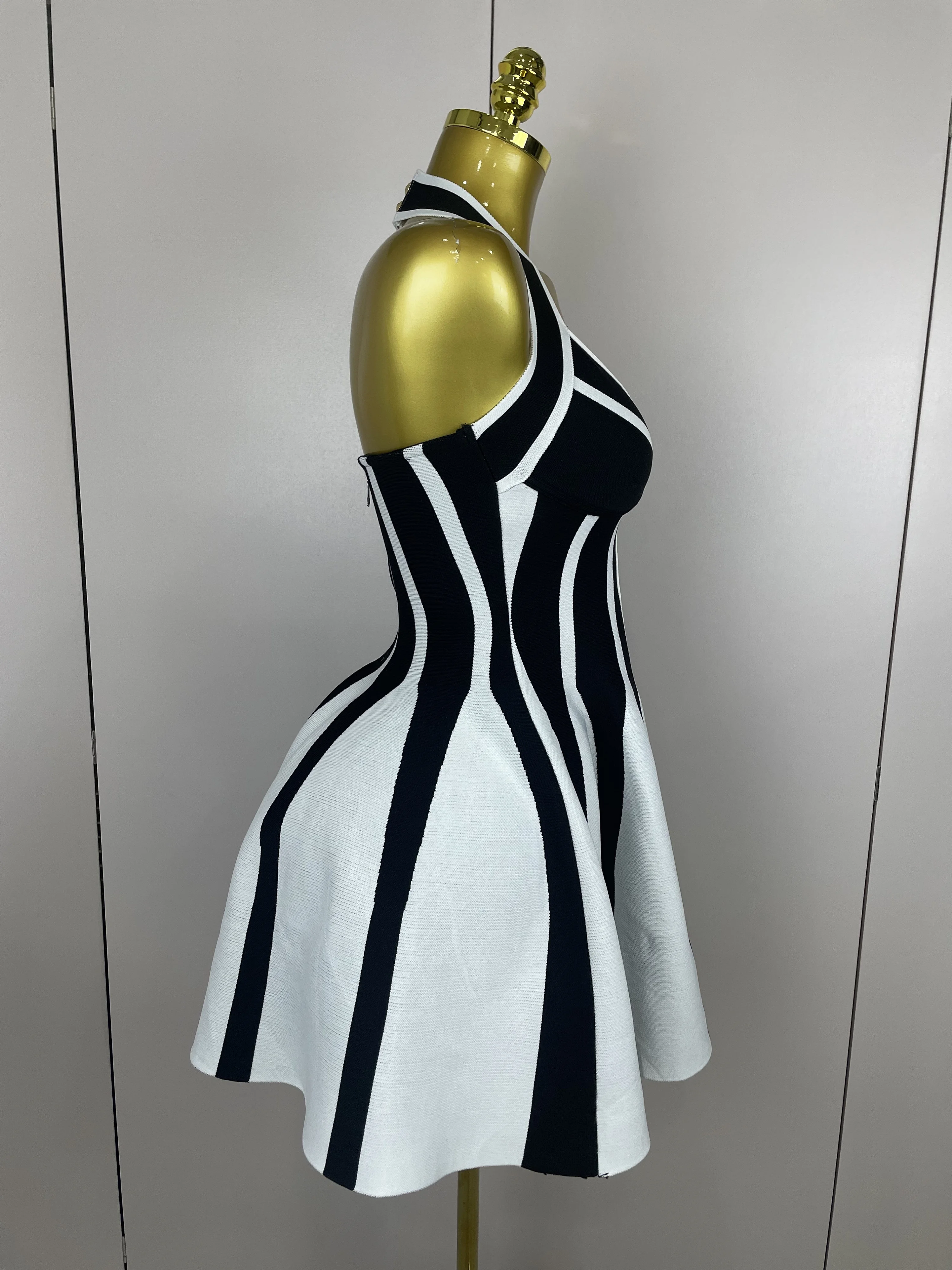 black and white holiday dress $15 Designer-Inspired Fur Trim Holiday Dress