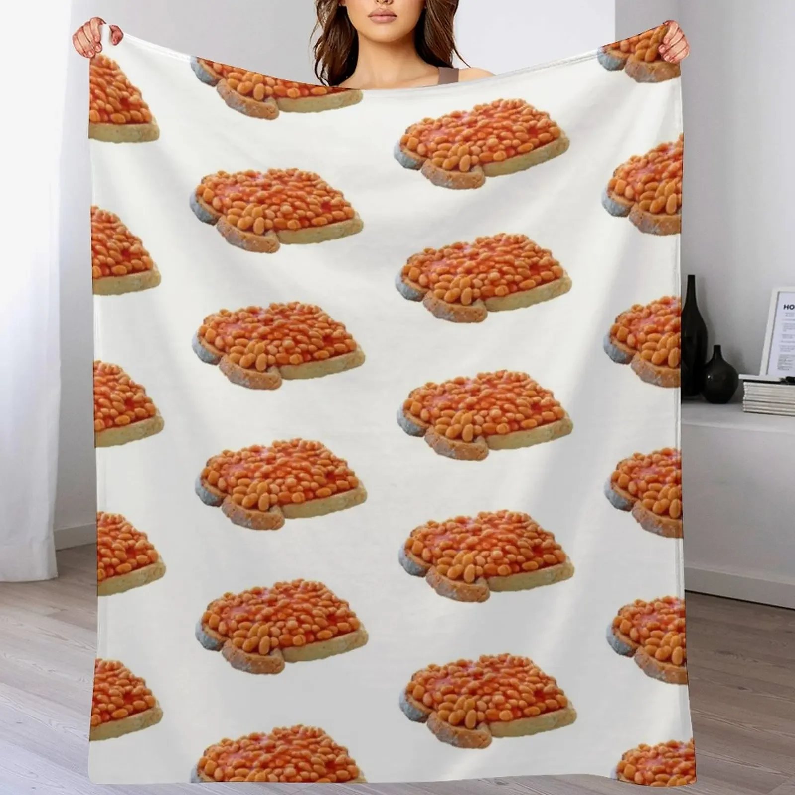 

Beans on Toast Throw Blanket Lightweight Warm Blanket for Indoor Outdoor Use