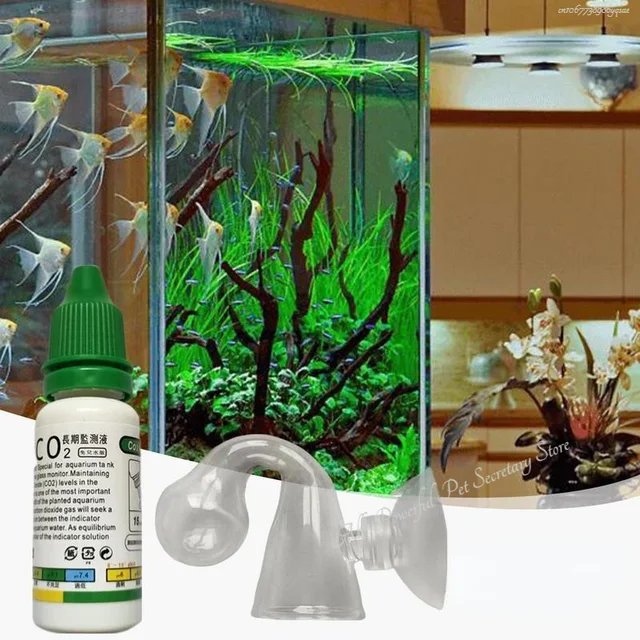 CO2 Fish Tank Diffuse Glass Drop Checker dla Co2 Monitor Glass Drop Checker PH Long Term Indicator Monitor Tester Combination