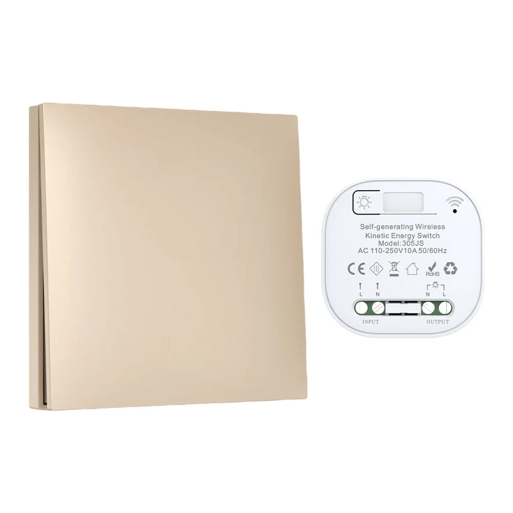 

Self-generating Wireless Switch Remote Switch No Battery Required Wireless Control Portable Design Waterproof ABS