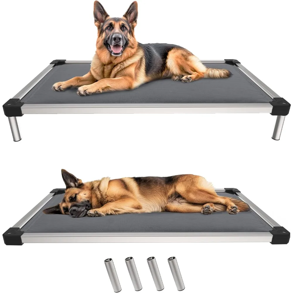 

Chew-Proof Elevated Dog Bed, Padded Cot for Outdoor/Camping/Indoor Use, Durable & Washable Pet Bed for Large Dogs, 50-Inch, Grey