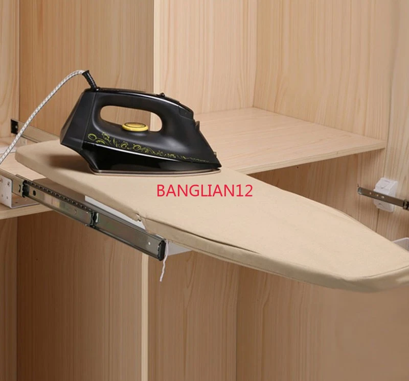 

Concealed cabinet folding push-pull can rotate the ironing board 90 degrees