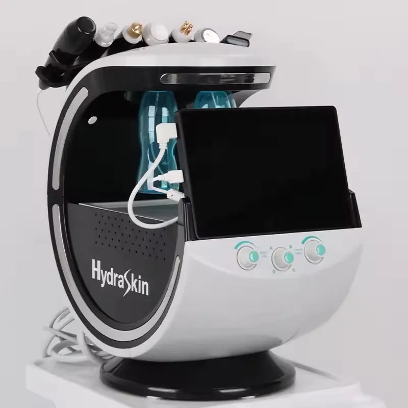 New 7 in 1 Smart Ice Blue Hydra Oxygen  Diamond Peeling Machine Skin Cleaning Skin Analyzer Hydrodermabrasion Facial Machine