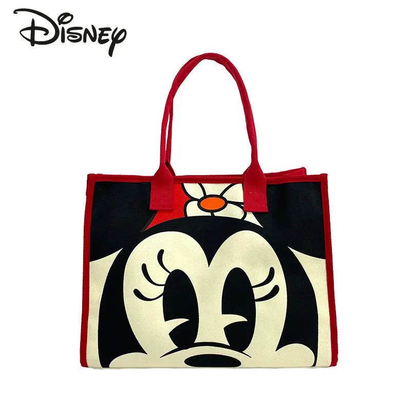 

Disney Mickey 2023 New Women's Handbag Fashion Large Capacity Casual Shoulder Bag Multi Functional Environmental Shopping Bag